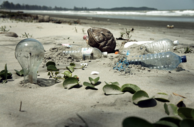 Plastic Trash on Beach - Wikimedia Commons