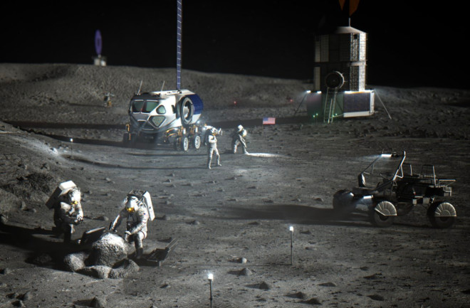 Astronauts on the moon