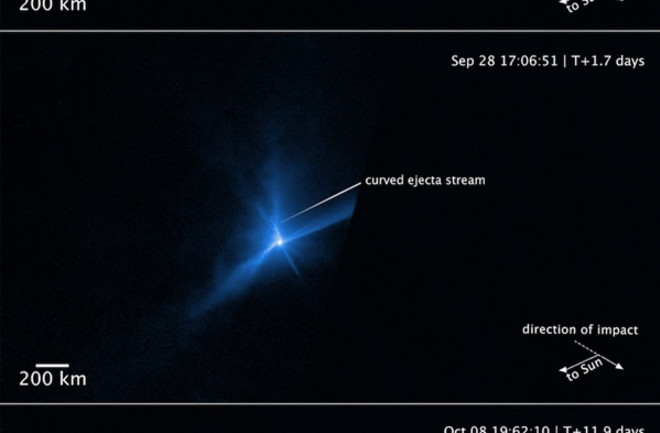 Dimorphos debris cloud