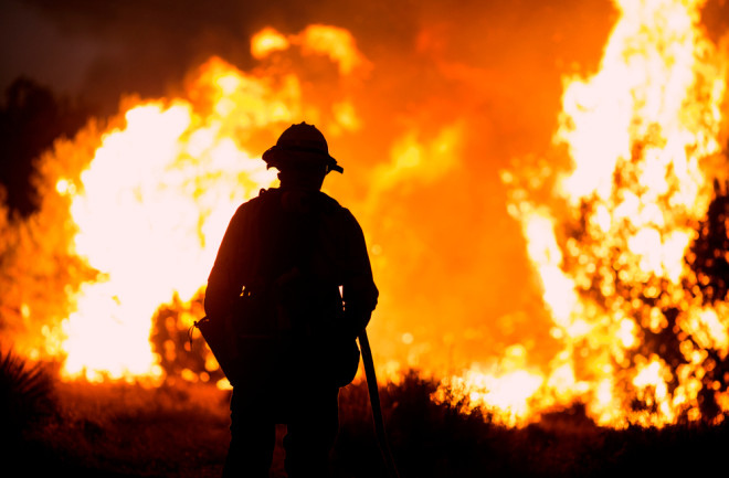 Bobcat Fire firefighter